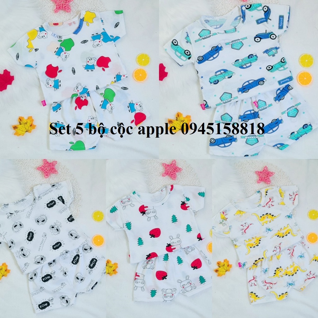 Set 5 bộ cộc apple cho bé từ 3-14kg
