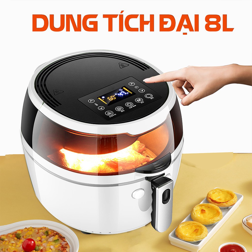 [CHÍNH HÃNG NHẬT] Nồi Chiên Không Dầu NINE SHIELD 8L-Nồi Nướng Thế Hệ Mới Nhất 2021-BH 12 Tháng