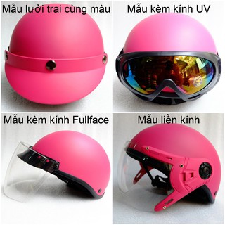 MŨ BẢO HIỂM NỮA ĐẦU THỜI TRANG - LINH KIỆN CAO CẤP - MÀU HỒNG