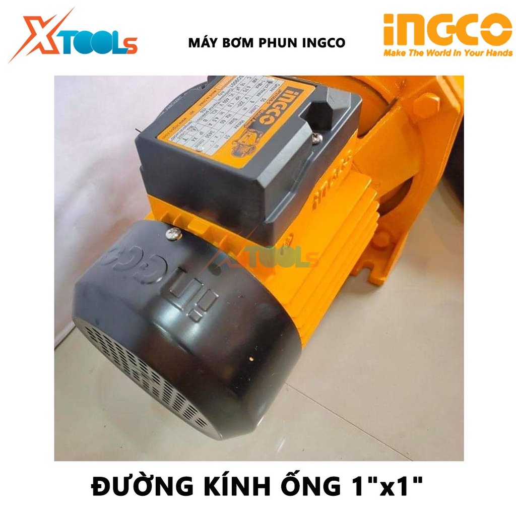 Máy bơm phun INGCO JP07508 Máy bơm đẩy xa Điện thế: 220-240V~50Hz Công suất 750W(1HP) Chiều cao bơm tối đa 51 m bơm nước