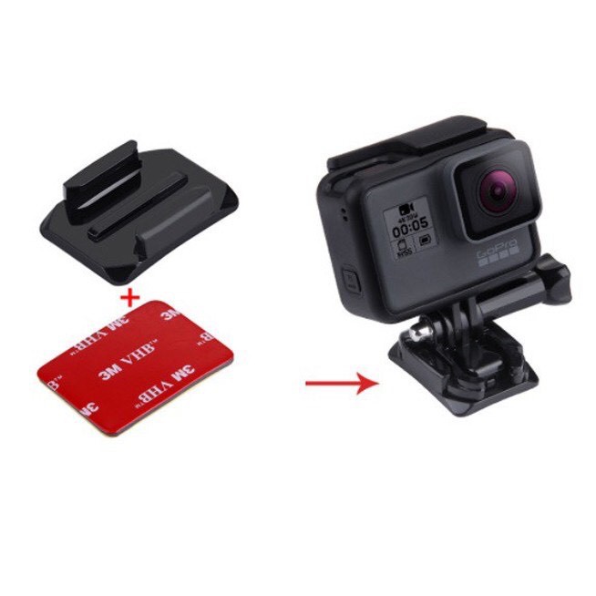 Bộ 4 Miếng dán 3M thẳng cong và 4 đế cong thẳng phẳng cho Gopro SJCAm XIAOMI YI | BigBuy360 - bigbuy360.vn