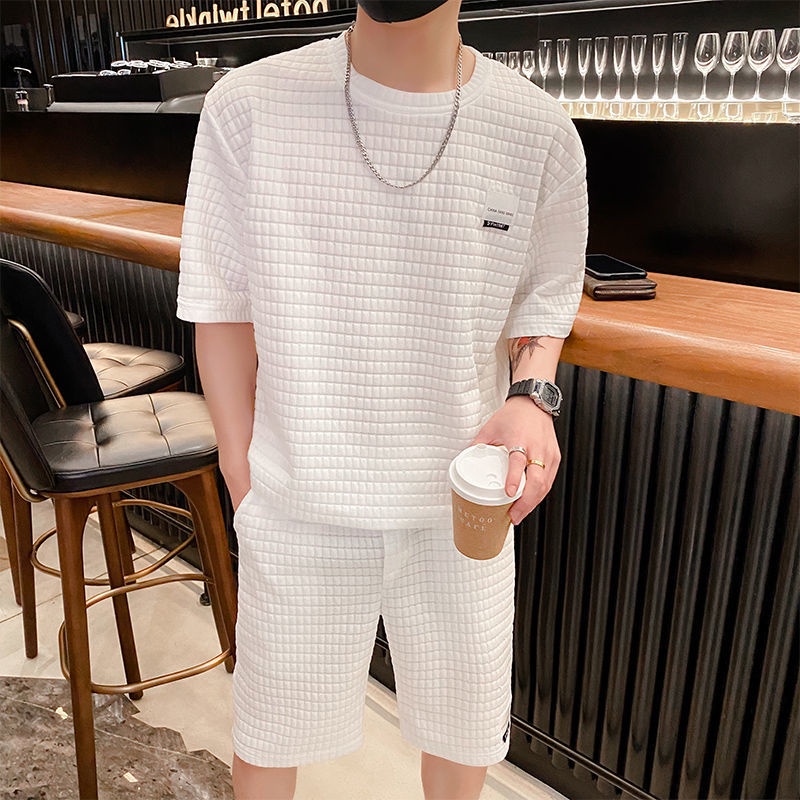 Set quần áo ngắn tay phong cách thể thao thời trang hè cho nam