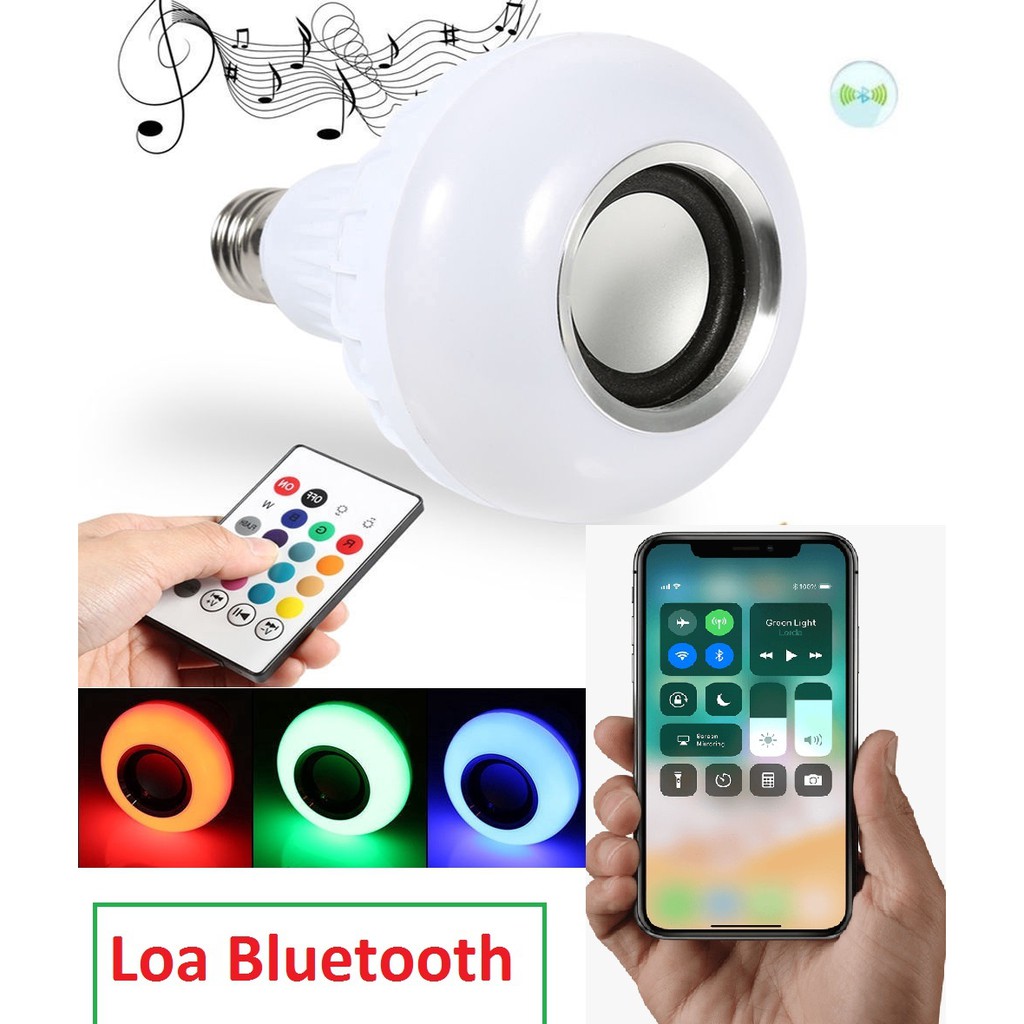 Đèn ngủ 12 màu kiêm loa Bluetooth cực hay - có điều khiển từ xa