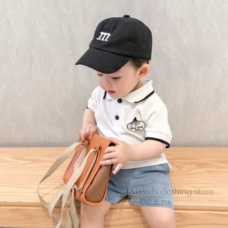 Bộ cổ bẻ viền đen bé trai