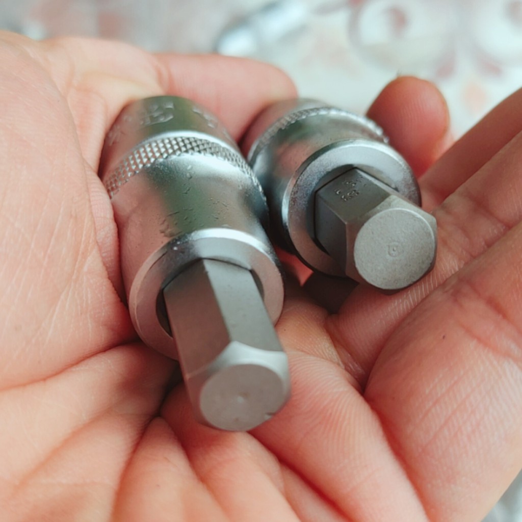 Lục giác 10mm chân khẩu 1/2inch, Đầu tuýp 1/2 inch bit lục giác 10mm, dùng cho súng bắn ốc, bu lông