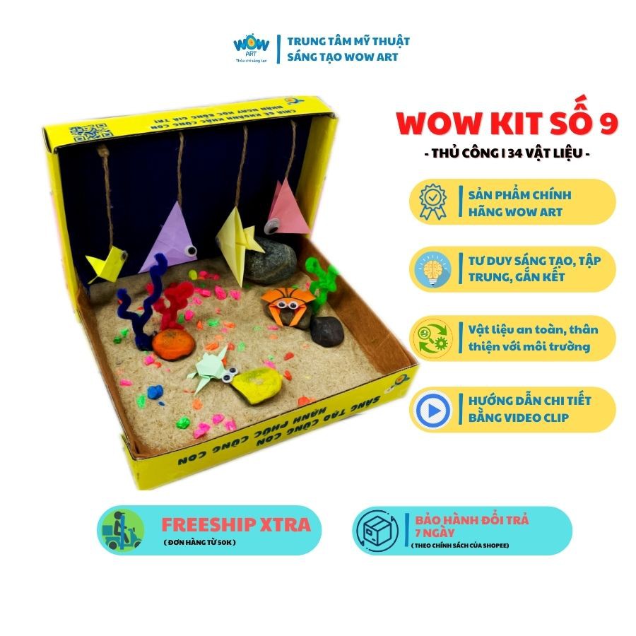 Mô hình bể cá mini bằng giấy tự làm Wow Art Kit số 9, dành cho bé 7+, rèn luyện tư duy sáng tạo