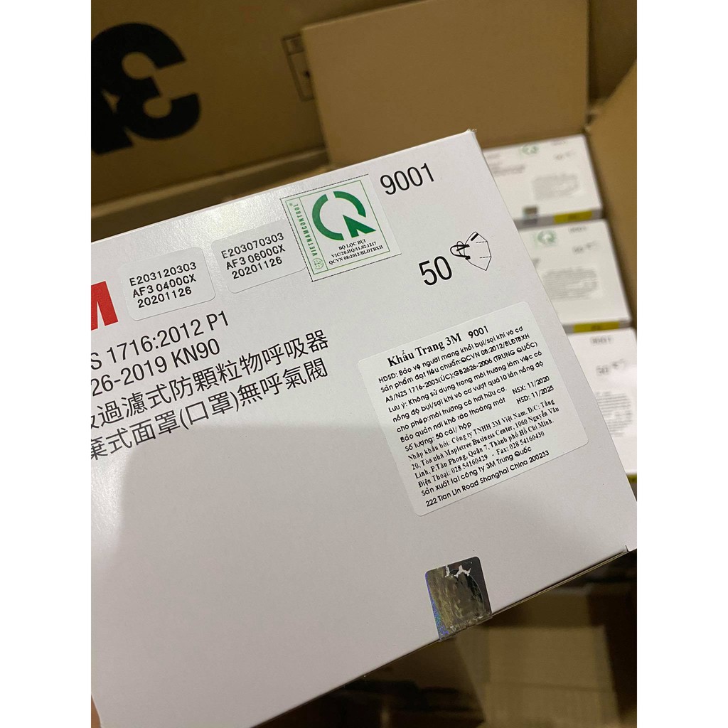 Khẩu trang 3M 9001v, chống bụi mịn PM2.5, hàng chính hãng