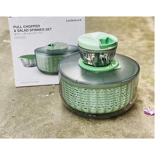 Bộ rổ quay rau Lock&Lock (vẩy rau) tặng kèm dụng cụ xay tỏi ớt