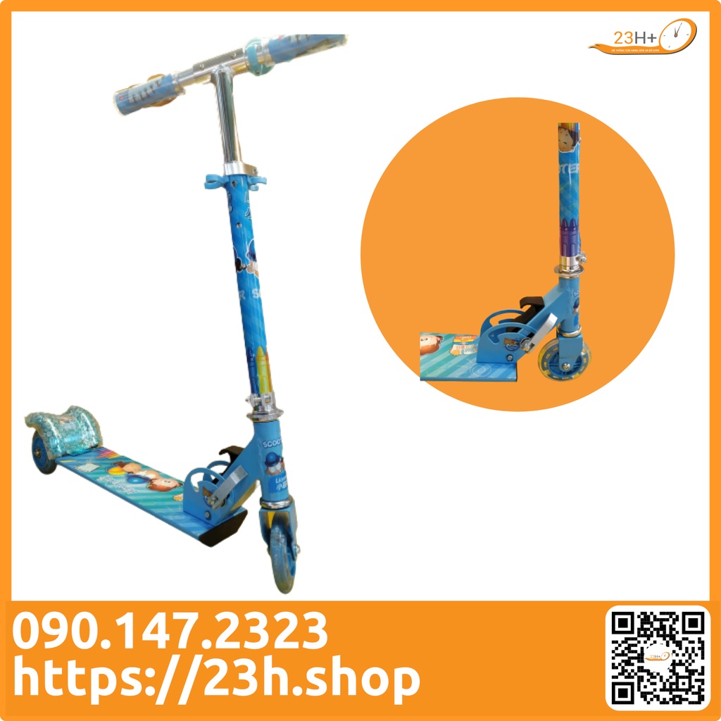 Xe Trượt Scooter Cho Bé Có Chuông Màu Xanh