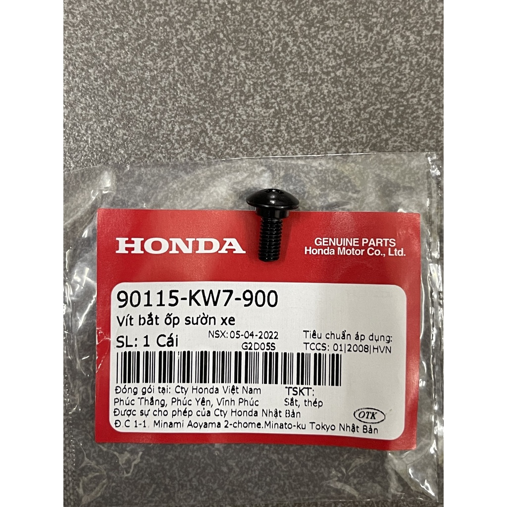 Ốc bắt ốp trung tâm và cánh bửng trong với mặt nạ thông gió xe Future Neo Future X hàng chính hãng 90115KW7900