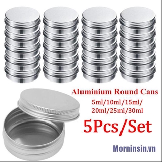 Set 5 Hộp Nhôm Tròn Mini Có Nắp Đựng Ốc Vít Tiện Lợi