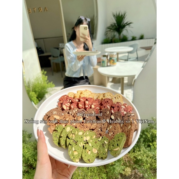 Bánh BISCOTTI GreenFood 5 vị nguyên cám KHÔNG ĐƯỜNG dành cho người ăn kiêng, giảm cân, tiểu đường