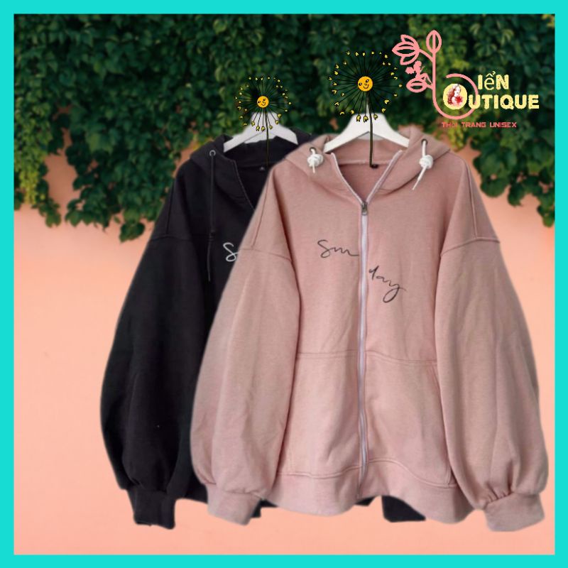 Áo Khoác Nỉ Hoodie Có Nón Có Dây Kéo Sunday Freesize Nam Nữ Mặc Được |Biển Boutique