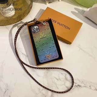 Ốp Điện Thoại In Logo Lv Màu Gradient Thời Trang Cho iPhone13 12 IX XS XR 11 13Pro 13ProMax 13