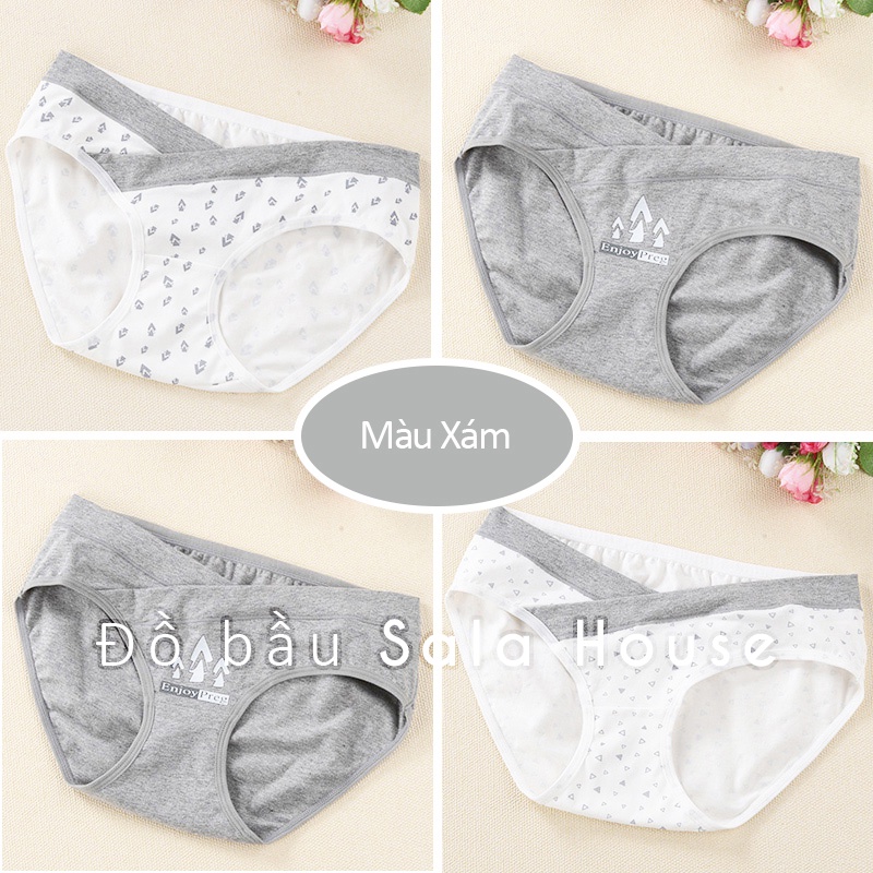 Set 4 Quần lót bầu cạp chéo cotton kháng khuẩn Thoải mái | An toàn | Tiện lợi cho mẹ bầu và sau sinh