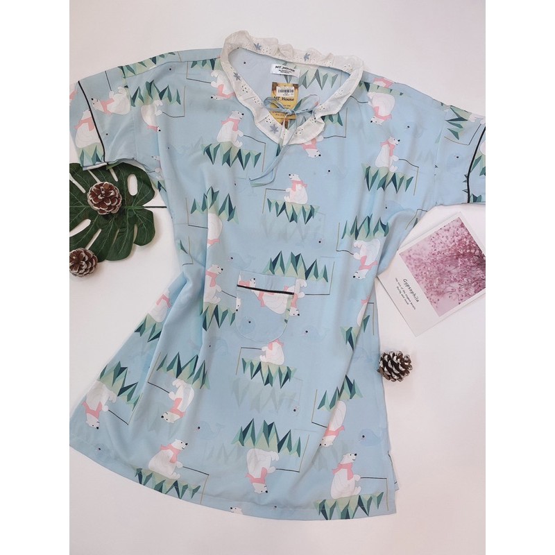 (Có video ảnh thật) ♥️♥️♥️ Váy ngủ lụa ren form rộng#thoải mái#freesize (Có size cho mẹ bầu) | BigBuy360 - bigbuy360.vn