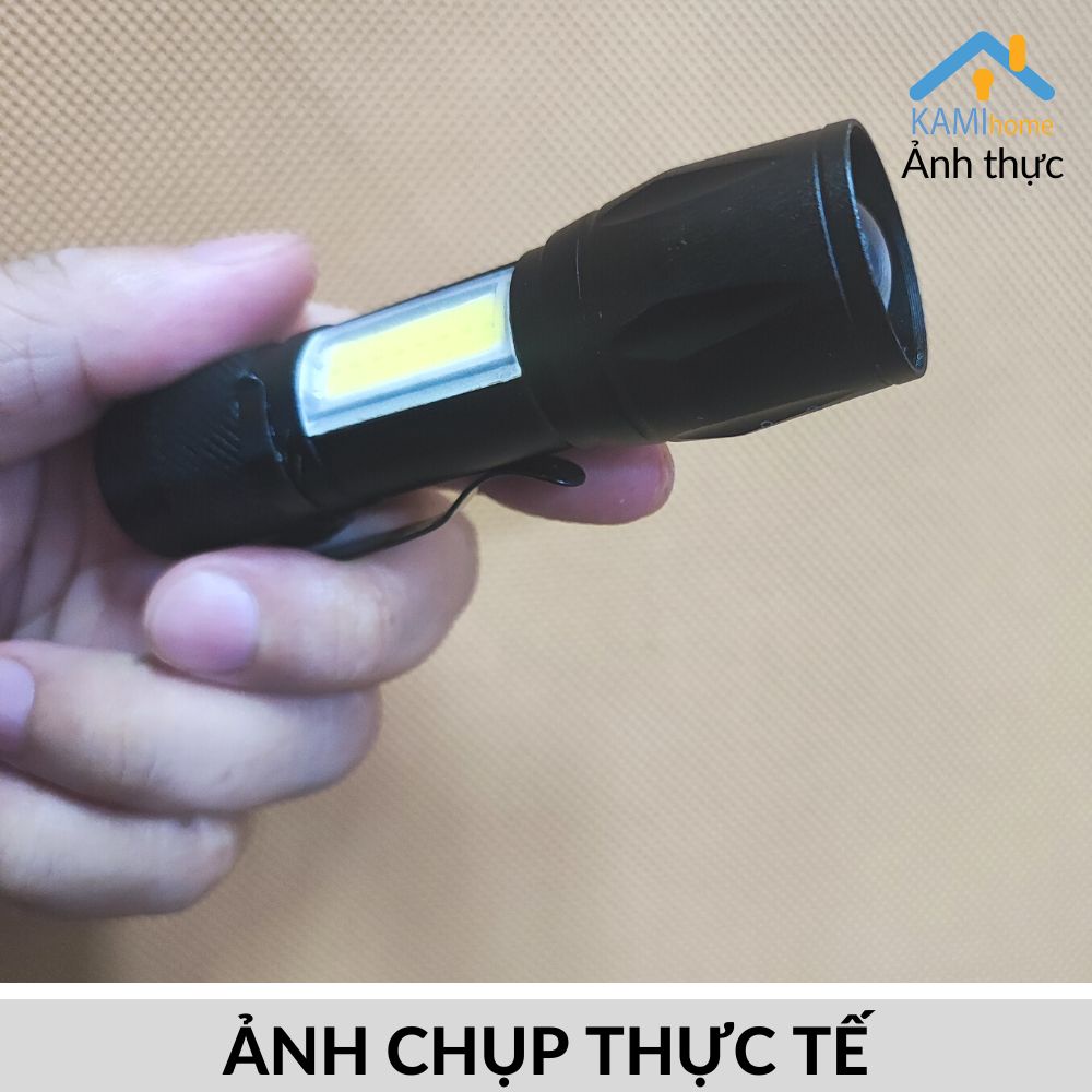 Đèn pin mini siêu sáng sạc tích điện có đèn led phụ mã 38037