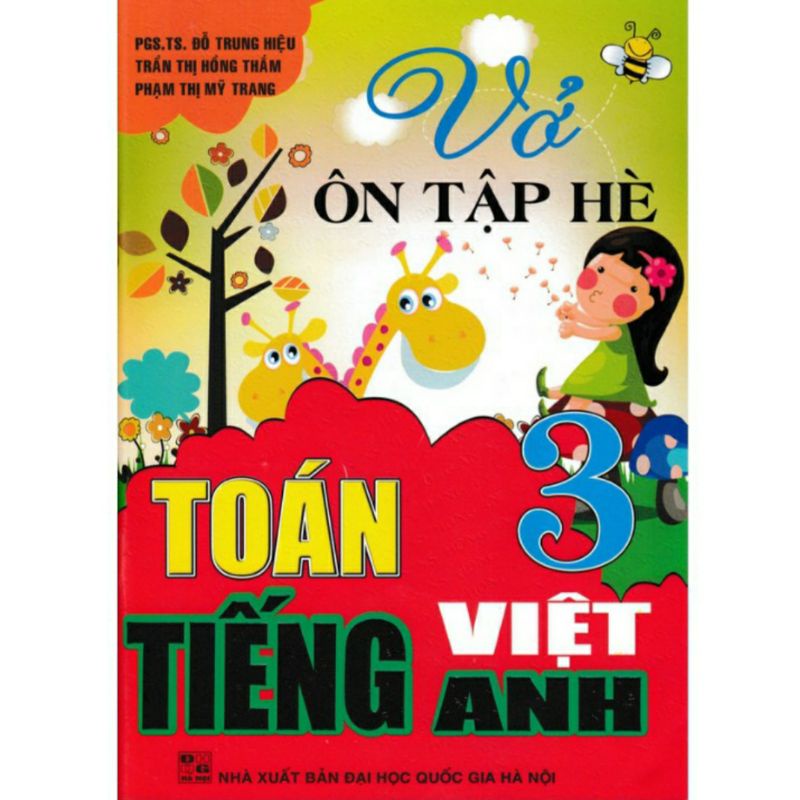 Combo vở ôn tập hè Toán - Tiếng việt - Tiếng anh tiểu học - bộ 5 cuốn - HAB