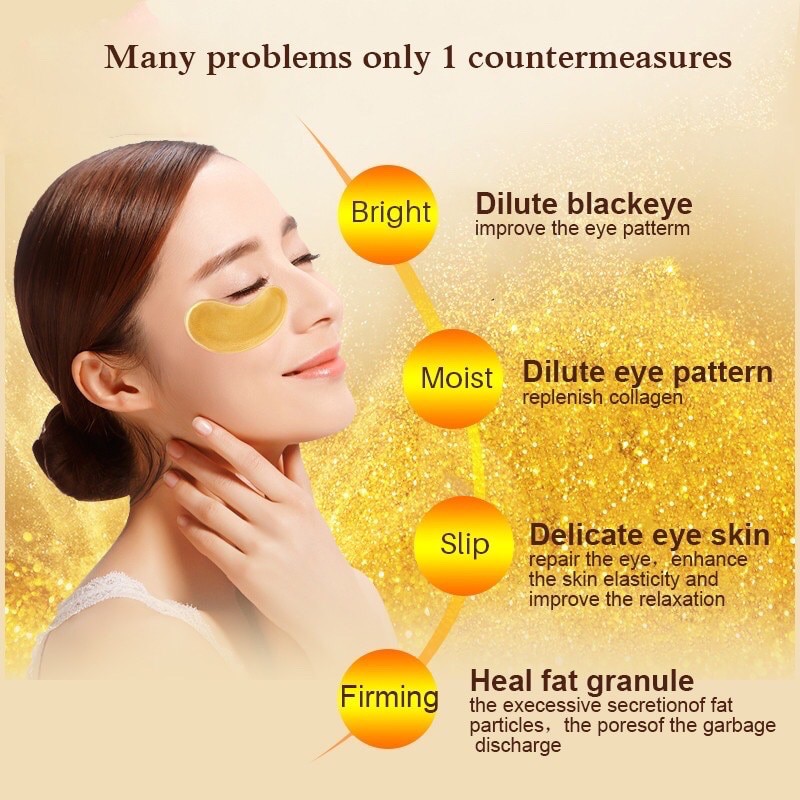 Mặt nạ mắt Crystal Collagen Golden mask với tinh chất collagen vàng dưỡng ẩm mờ thâm bọng mắt