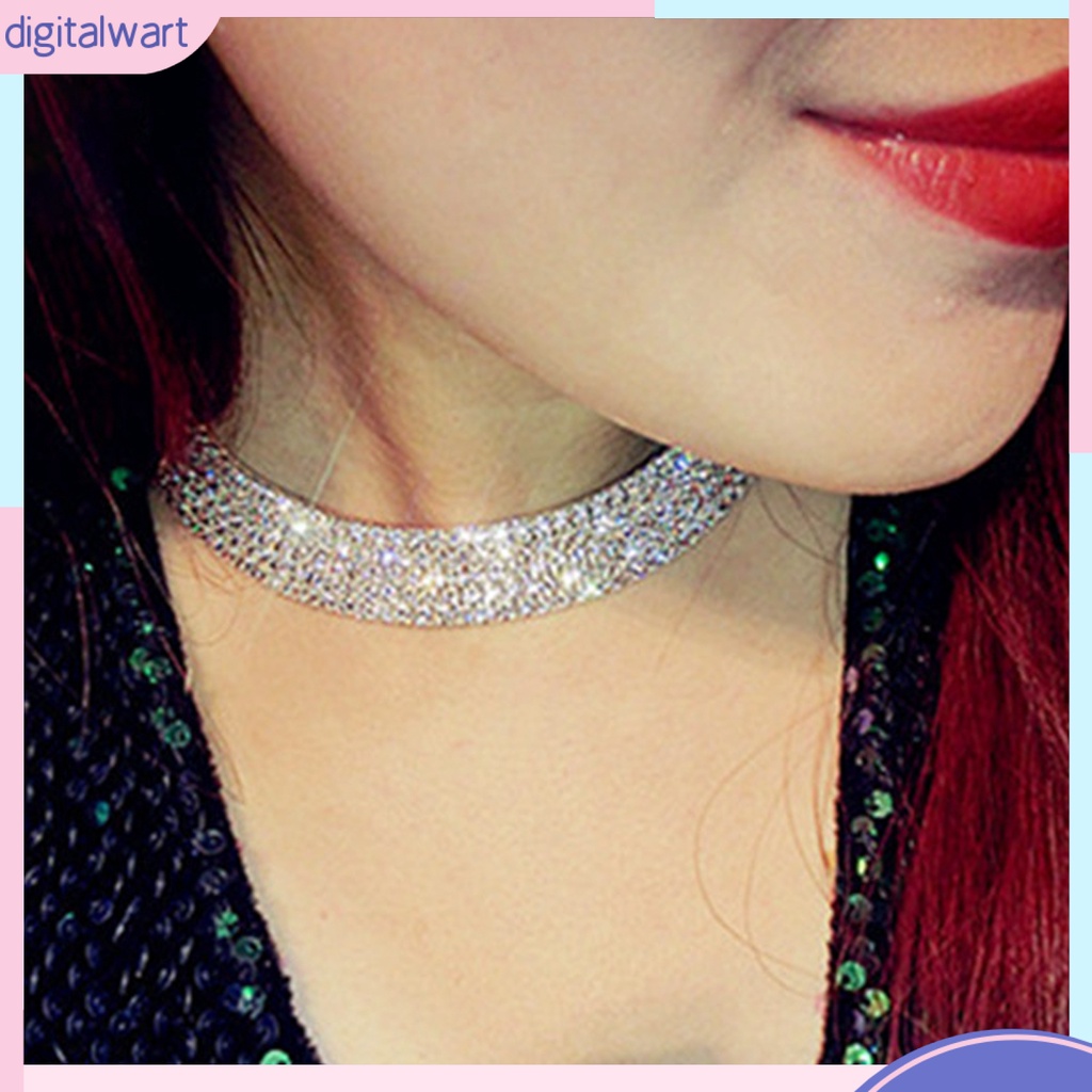 Vòng Cổ Choker Đính Đá Phong Cách Sang Trọng Thanh Lịch Dành Cho Nữ
