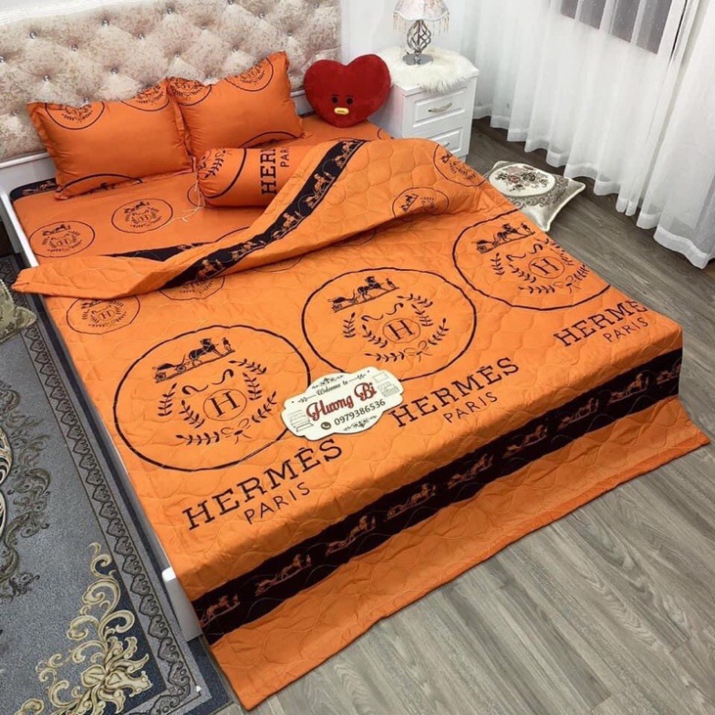 Sét 4 Món Chăn Ga Gối H.M Cam