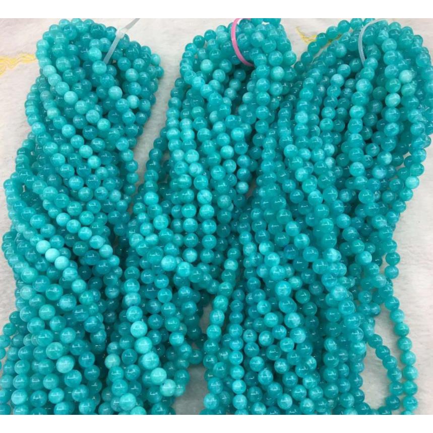 DIY Imitation Blue Amazonite Loose Beads For Making Bracelet 15"