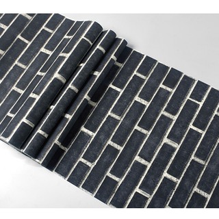 Giấy Dán Tường Giả Gạch Đen Độc Đáo 3D191