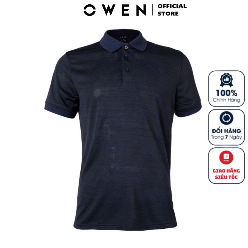 Áo Thun Polo Nam Ngắn Tay Có Cổ Bẻ OWEN APV220365 Áo Phông Màu Xanh Navy Vải Polyester Cao Cấp Mềm Mát Dáng Body Fit