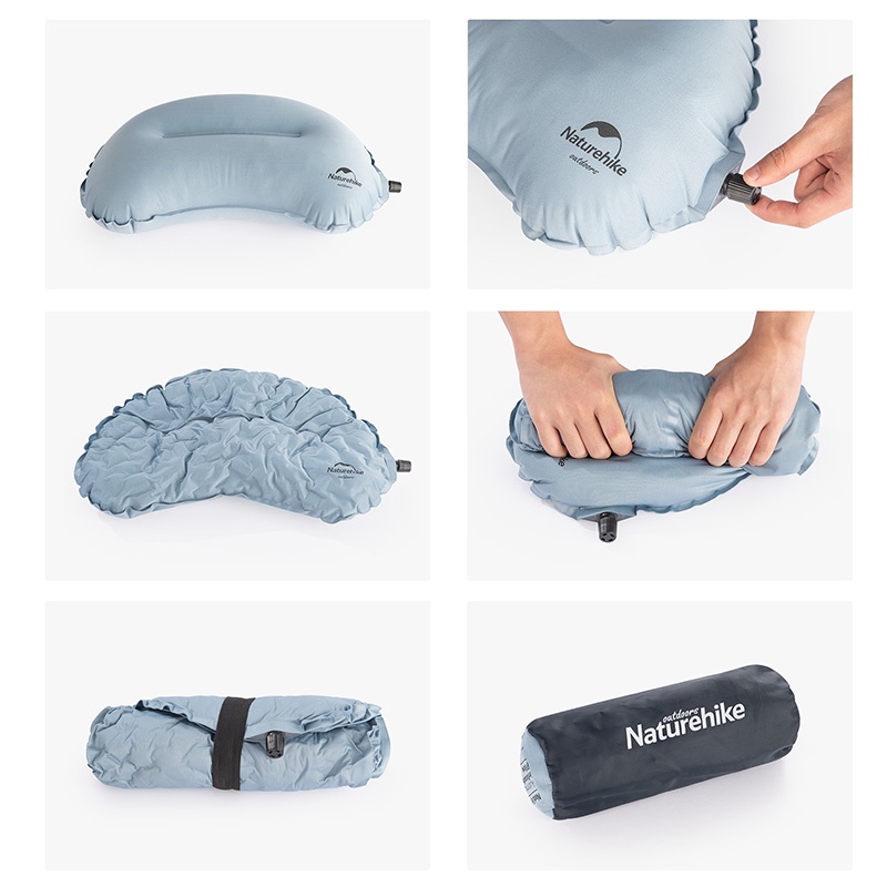 Gối Gấp Gọn Tự Bơm Hơi Naturehike NH20ZT006 Đa Năng