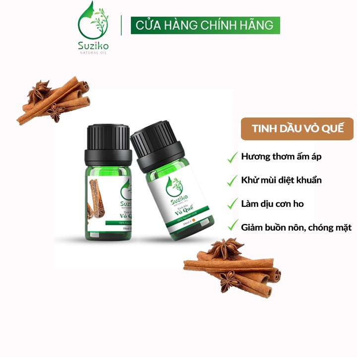 Tinh dầu Vỏ Quế chống oxy hóa, giúp giảm căng thẳng, ngủ ngon hơn loại 10ml Suziko