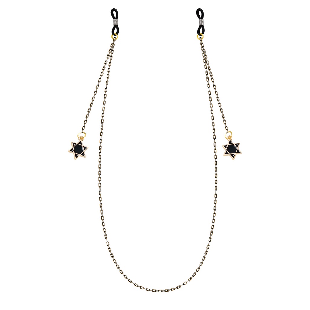 Dây Xích Kim Loại Màu Đen Gắn Kính Mát Thiết Kế Độc Đáo