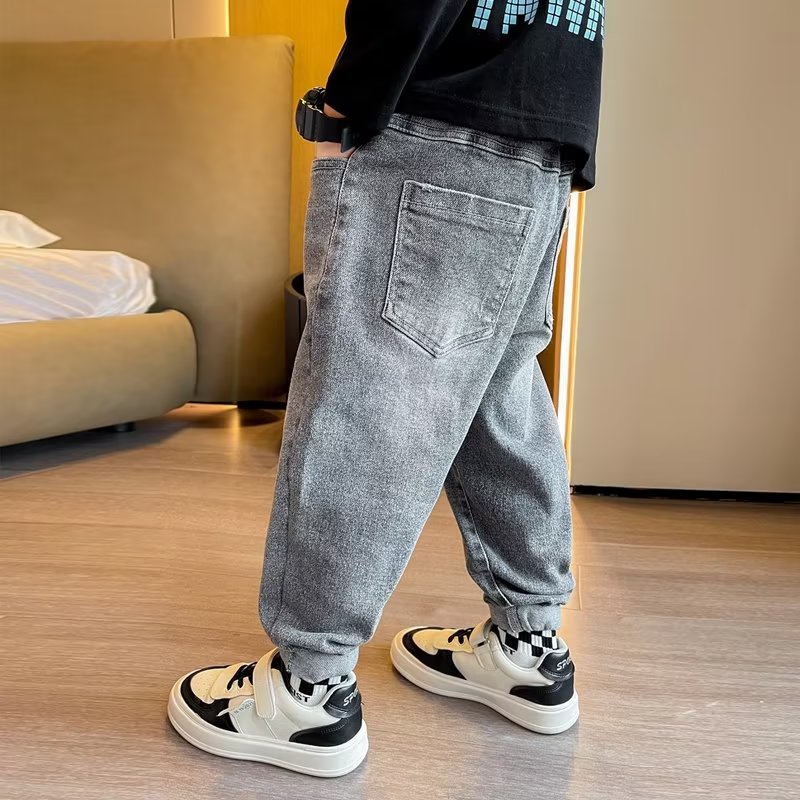 Quần Jean Dài Dáng Rộng Thoải Mái Thời Trang 2022 Cho Bé Trai 3-15 Tuổi 110-160