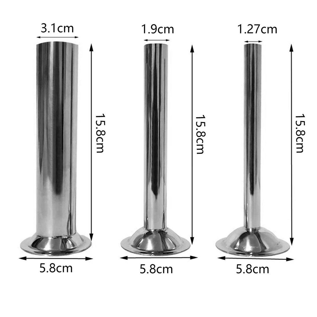 ELEGANT Set 3 Ống Đựng Đồ Kích Thước 1.2cm 1.9cm 3.2cm #10 Bộ Dụng Cụ Nghiền Xúc Xích Tiện Lợi