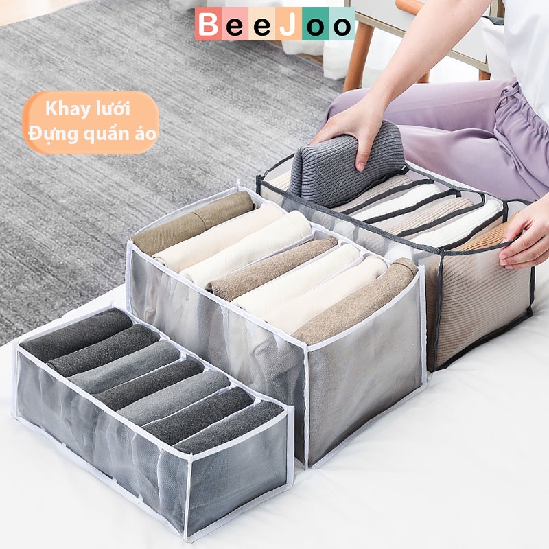 Túi đựng quần áo chia ngăn Hộp đựng đồ lót tất vớ Khay chia đồ quần áo tiện ích BeeJoo