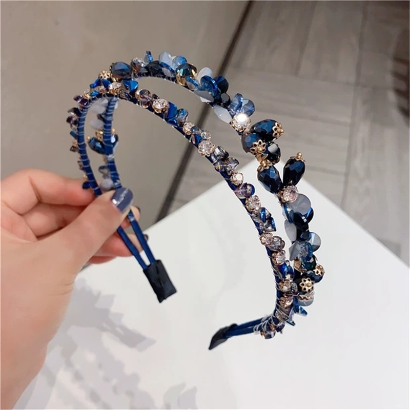 Băng Đô Cài Tóc Đính Đá Pha Lê Cao Cấp Sang Trọng Phong Cách Hàn Quốc