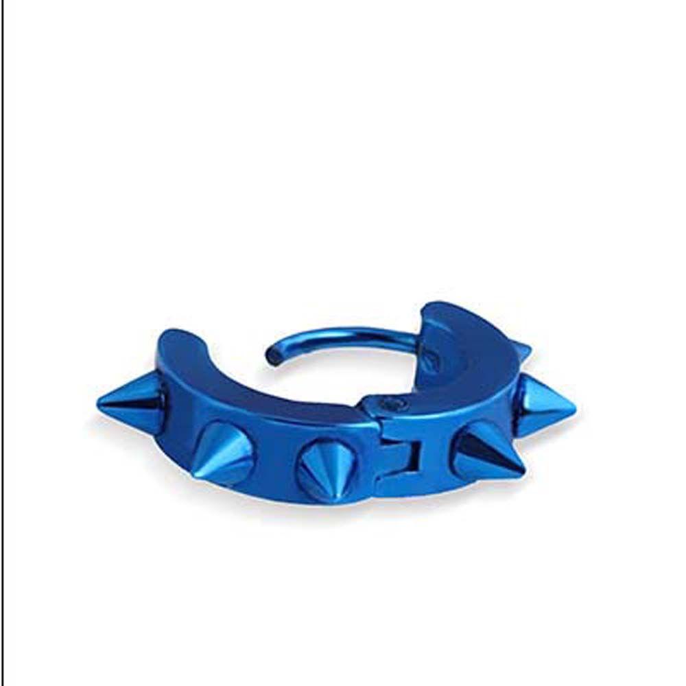 Khuyên Tai Tròn Bằng Thép Không Gỉ Màu Đen Đính Đinh Tán Phong Cách Gothic Dành Cho Nam Và Nữ