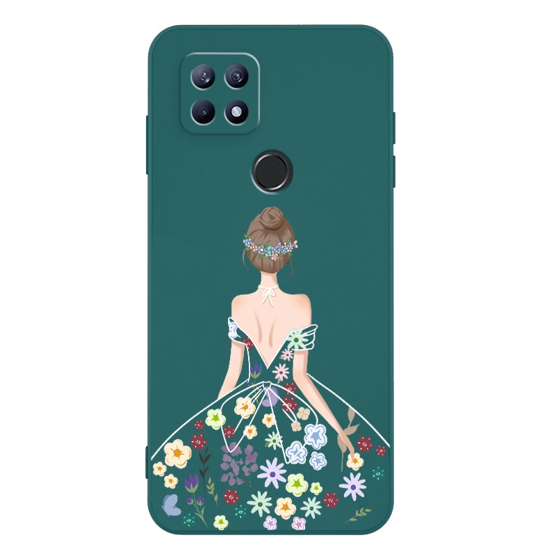 Ốp Điện Thoại TPU Silicon Mềm Họa Tiết Hoa Kèm Dây Đeo Cho oppo a15 a15s