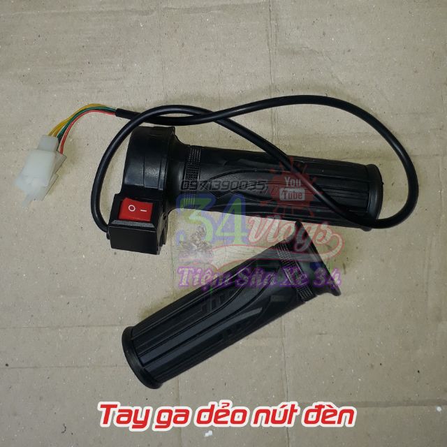 Tay ga xe đạp điện loại dẻo có nút đèn #21135