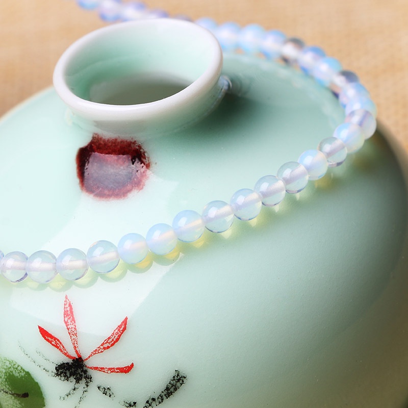 DIY Moon Opal Stone Round Beads for Making Accessories 6/8/10mm