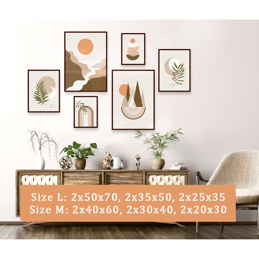 SET 6 TRANH TREO TƯỜNG PHÒNG KHÁCH - TIỆM TRANH 91 - TRANH CANVAS Bắc Âu, tranh trang trí decor, tặng kèm đinh treo