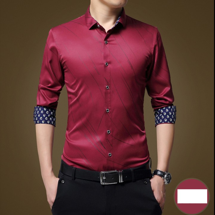 (TRỢ GIÁ) Áo Sơ Mi Nam Dài Tay - Vải Lụa 3D Không Phai, Không Xù Cao Cấp SM00010