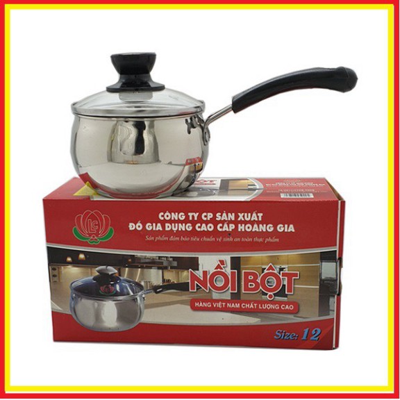 [Beman123]  Nồi nấu bột , nấu cháo inox cho bé , đáy 2 lớp cao cấp