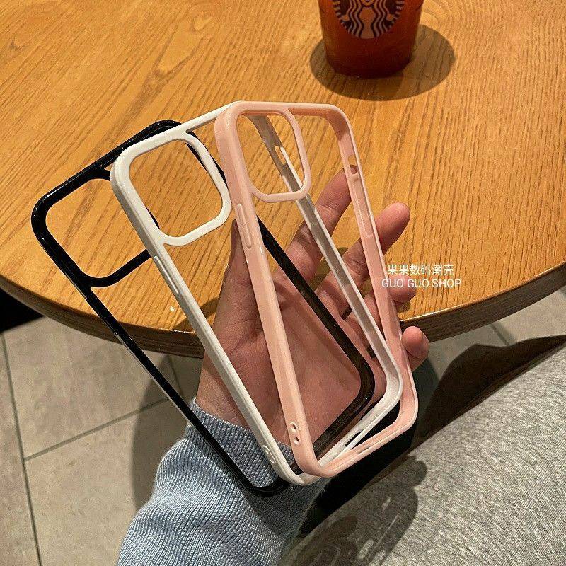 Ốp lưng điện thoại di động siêu mỏng trong suốt chống rơi rớt trí thun ngắn tay | BigBuy360 - bigbuy360.vn