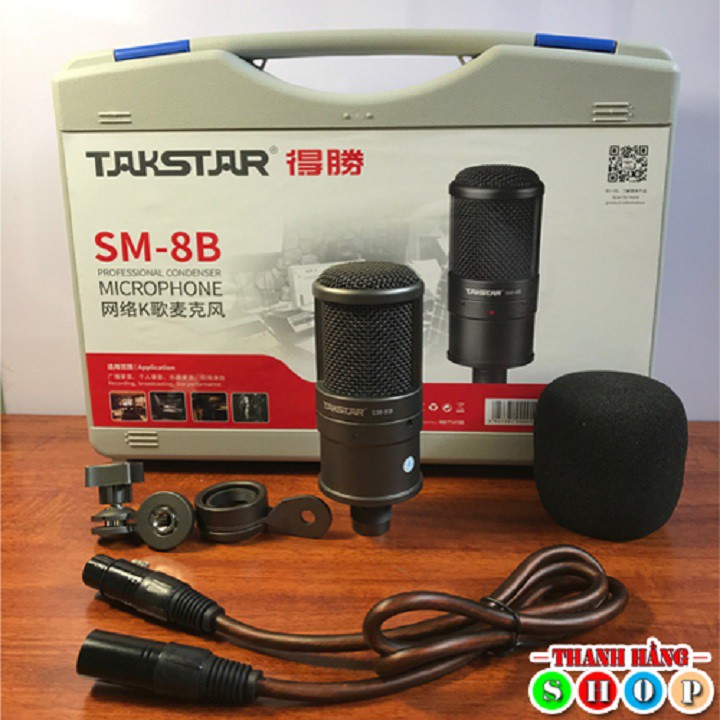 Trọn Bộ Combo Mic thu âm SM8B + Soundcard V8 - Míc Live stream