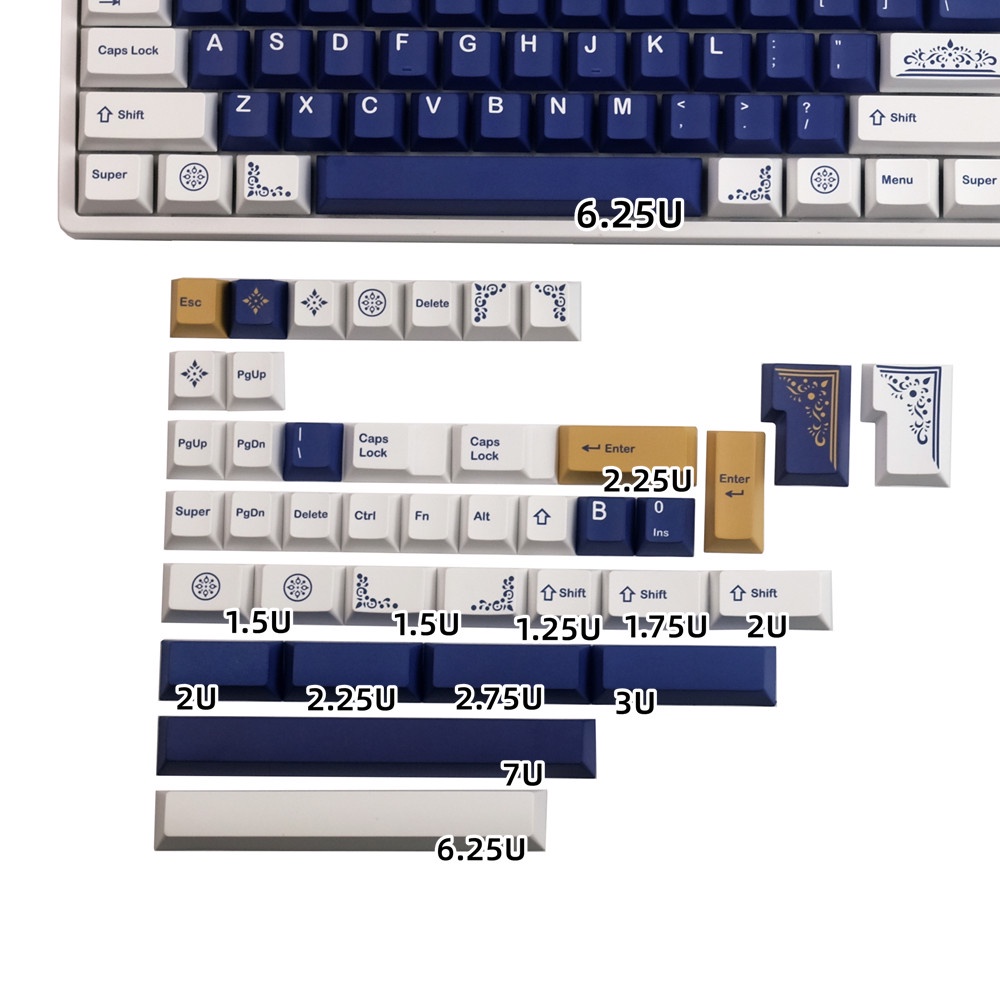 Keycaps GMK lazurite, 144 phím keycaps Cherry Profile DYE-SUB Cá nhân hóa GMK Keycaps cho bàn phím cơ