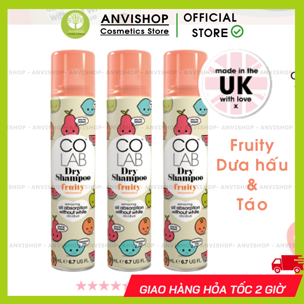 Dầu Gội Khô Colab Dry Shampoo (200ml) (Mùi hương đọc kỹ từng ảnh)| Hút dầu cực nhanh không để lại vệt trắng