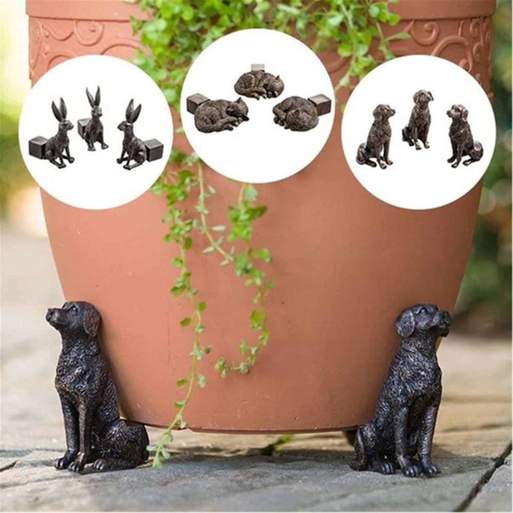 LAKAMIER Bộ 3 Chân Đứng Để Chậu Cây Bonsai Hình Động Vật