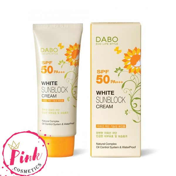 Kem chống nắng Hàn Quốc Dabo White Sunblock Cream 70ml dưỡng ẩm tốt dành cho các cô nàng da khô và da hỗn hợp