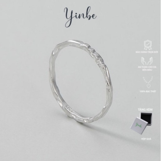 Nhẫn Bạc Trơn Nữ, Nhẫn Bạc Mảnh Trơn Thin Ring Yinbe Silver Bạc 925 YR058