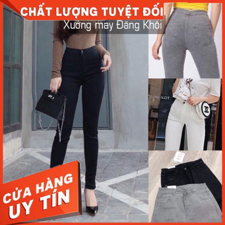 Quần Bò Giấy Nữ ❤️Freeship❤️ Quần Jean Skinny Dáng Ôm Co Giãn Màu Đen/Xám Ghi/Trắng J054 - Hàng nhập khẩu